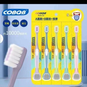 5pcs 2in1 brush and tongue scraper